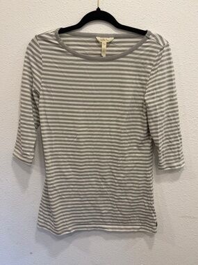 Matilda Jane Striped Long Sleeve Tee - Gray & White